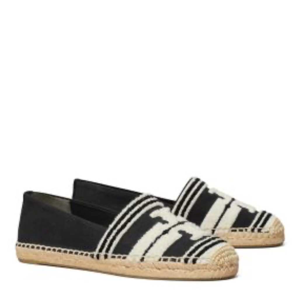Tory Burch Stylish Black and White Espadrilles